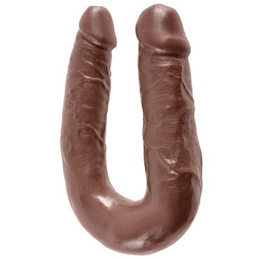 Pipedream King Cock U-Shaped Medium Double Trouble, коричневый