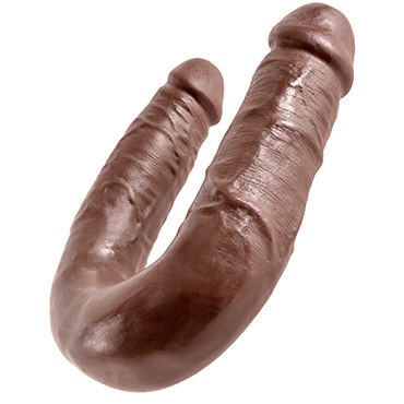 Pipedream King Cock U-Shaped Medium Double Trouble, коричневый