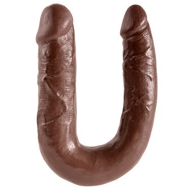 Pipedream King Cock U-Shaped Medium Double Trouble, коричневый