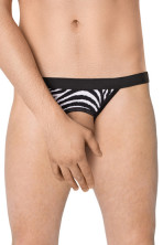 SoftLine Стринги мужские с вырезом, чёрно-белые