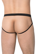 SoftLine Стринги мужские с вырезом, чёрно-белые