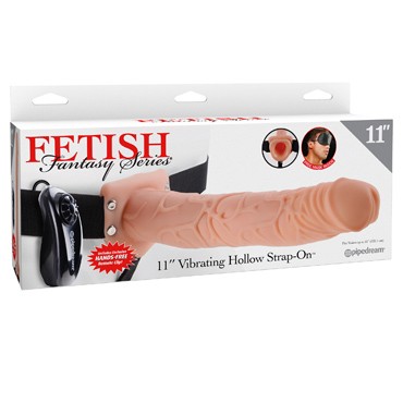 Pipedream Fetish Fantasy Vibrating Hollow Strap-On 29 см, телесный