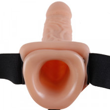 Pipedream Fetish Fantasy Vibrating Hollow Strap-On 29 см, телесный