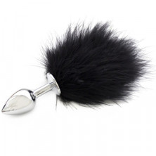 4sexdream Пробка металлическая с хвостом, серебристый/черный