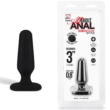 Erotic Fantasy All About Anal Butt Plug, черный, 6,5 см