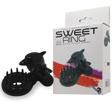 Baile Sweet Vibrating Sweet Ring Дельфин, черное