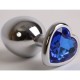 4sexdream Пробка металл с сердечком M, серебристый/синий