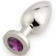 Play Secrets Stainless Steel Butt Plug Large, серебристый/фиолетовый