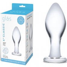 Glas 4" Classic Glass Butt Plug, прозрачная