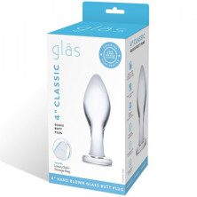 Glas 4" Classic Glass Butt Plug, прозрачная