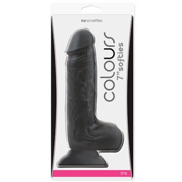 NS Novelties Colours Softies Dildo Black, 20,3 см