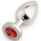 Play Secrets Stainless Steel Butt Plug Large, серебристый/красный