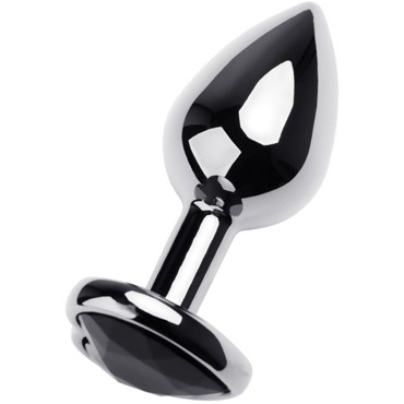 Toyfa Metal Анальная втулка с кристаллом - сердце, серебристый/черный