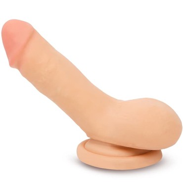 Пикантные штучки Небольшой реалистичный вибратор с присоской 15х3 см, телесный