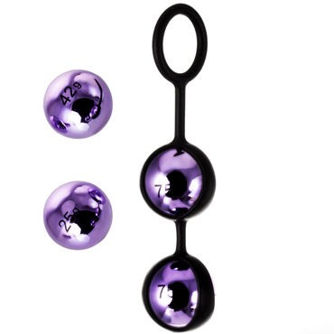 Toyfa A-toys Pleasure Balls Set 14,6 см, фиолетово-черные