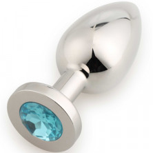 Play Secrets Stainless Steel Butt Plug Large, серебристый/голубой