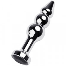 Toyfa Metal Анальная втулка с кристаллом, серебристый/черный