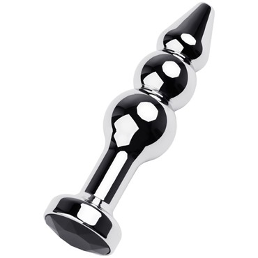 Toyfa Metal Анальная втулка с кристаллом, серебристый/черный