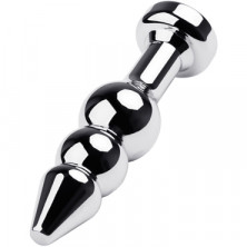 Toyfa Metal Анальная втулка с кристаллом, серебристый/черный