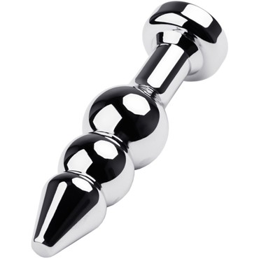 Toyfa Metal Анальная втулка с кристаллом, серебристый/черный