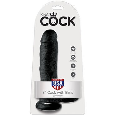 Pipedream King Cock With Balls 20 см, черный
