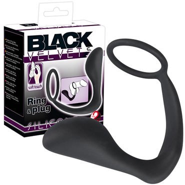 You2Toys Black Velvets Ring & Plug, черное