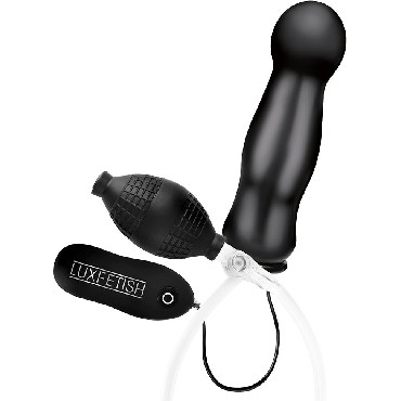 Lux Fetish Inflatable Vibrating Plug, черная
