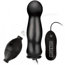 Lux Fetish Inflatable Vibrating Plug, черная