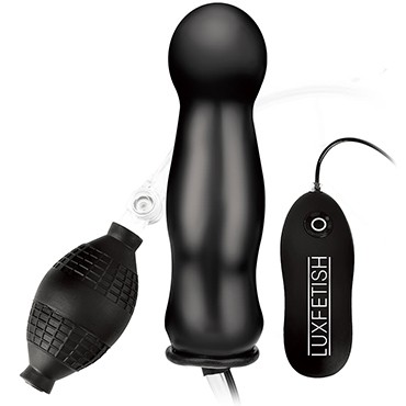 Lux Fetish Inflatable Vibrating Plug, черная