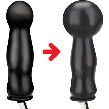 Lux Fetish Inflatable Vibrating Plug, черная