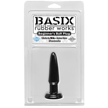 Pipedream Basix Rubber Works Beginners Butt Plug, черная