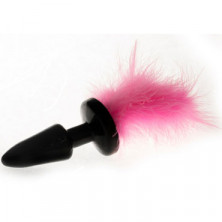 4sexdream Анальная пробка с хвостом, черный/розовый