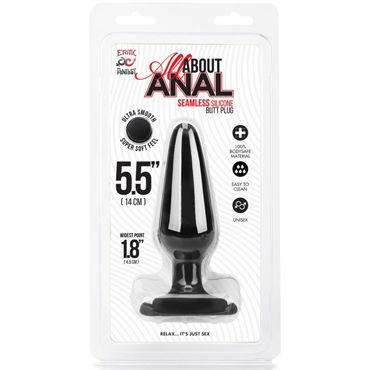 Erotic Fantasy All About Anal Butt Plug, черный, 12 см
