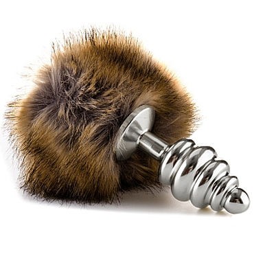 Ouch! Extra Feel Bunny Tail Buttplug, серебристая