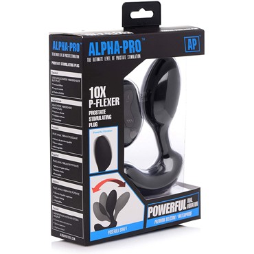 XR Brands 10X P-Flexer Prostate Stimulating Anal Butt Plug, черный