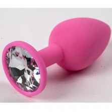 Luxurious Tail Силиконовая анальная пробка 7 см, розовая