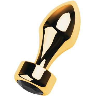 Toyfa Metal Анальная втулка с кристаллом, золотой/черный