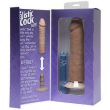 Doc Johnson Vac-U-Lock The Realistic Cock Without Balls 22 см, коричневый
