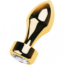 Toyfa Metal Анальная втулка с кристаллом, золотой/прозрачный