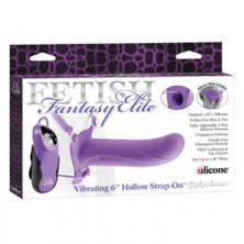 Pipedream Vibrating Hollow Strap-on 15 см, фиолетовый