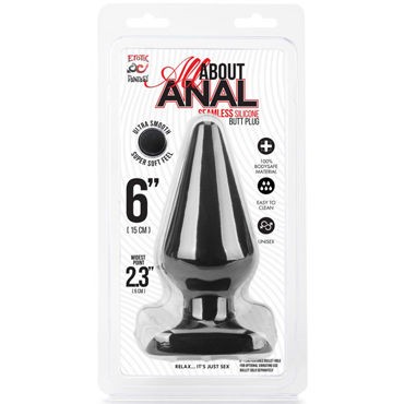 Erotic Fantasy All About Anal Butt Plug, черный, 13 см