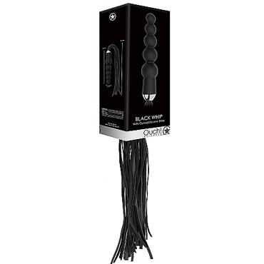 Ouch! Black Whip with Curved Silicone Dildo, черный