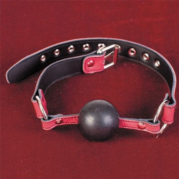 Toyfa-leather кляп, розово-черный