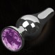 Маленькая анальная пробка с кристаллом, серебристый/фиолетовый