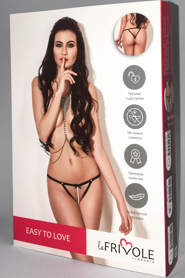 Le Frivole Контурные трусики с доступом, черные
