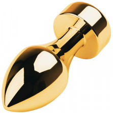 Toyfa Metal Анальная втулка с кристаллом, золотой/прозрачный