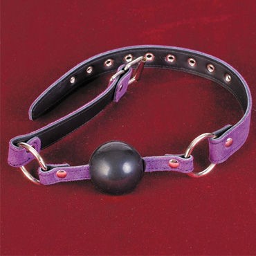 Toyfa-leather кляп, черно-фиолетовый