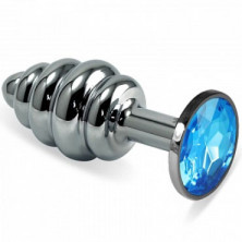 4sexdream Анальная ювелирка Фигурная M, серебристый/голубой