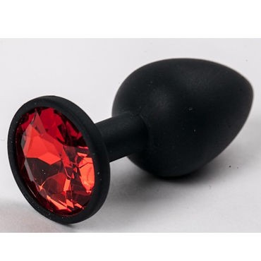 Luxurious Tail Анальная пробка с красным стразом 7 см, черная