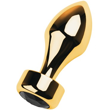 Toyfa Metal Анальная втулка с кристаллом, золотой/черный